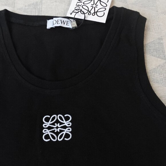 Loewe Black Anagram Embroidery Rib Knit Tank Top - Picture 2 of 6